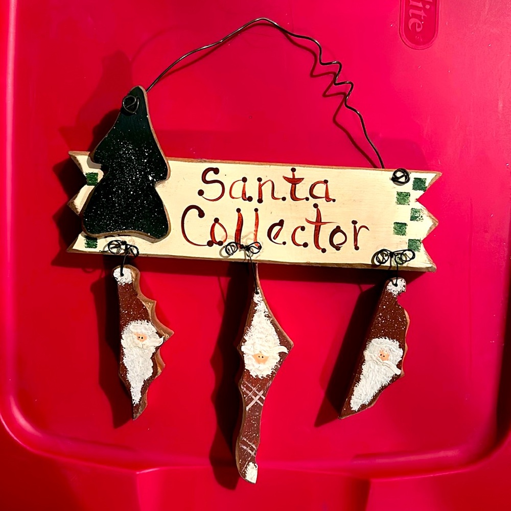 Wooden Santa Collector Sign